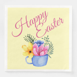 Serviette En Papier Composition florale printanière pastel