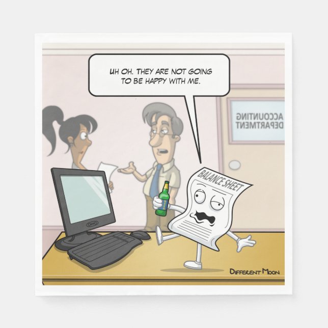 Serviette En Papier Comptabilisation Drunk Bilan Punny Party Napkins (Devant)