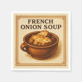 Serviette En Papier Conception Carrée – Soupe à l'Oignon Française pou