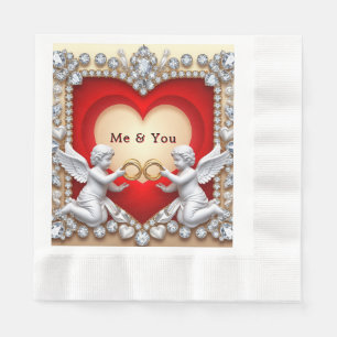 Serviette En Papier Conception de bague de cœur d'ange pour décoration