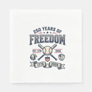 Serviette En Papier Conception de baseball patriotique 250 ans de libe