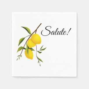 Serviette En Papier Conception de branche de citron avec Salute! Stand