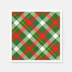 Serviette En Papier Conception de carreaux en flanelle rouge vert blan