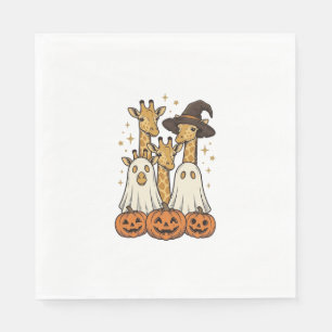 Serviette En Papier Conception de chemise fantôme de girafe de Hallowe