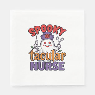 Serviette En Papier Conception de chemise fantôme Halloween Infirmière