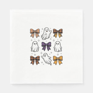 Serviette En Papier Conception de chemise fantômes et noeuds Halloween