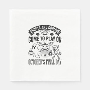 Serviette En Papier Conception de chemise Halloween Fantômes et Gobeli