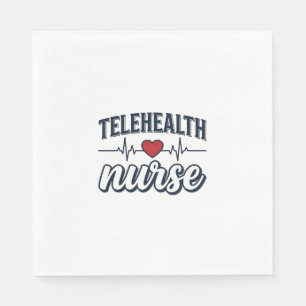 Serviette En Papier Conception de chemise vintage infirmière de télé-s