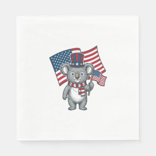 Serviette En Papier Conception de chemise vintage patriotique koala dr