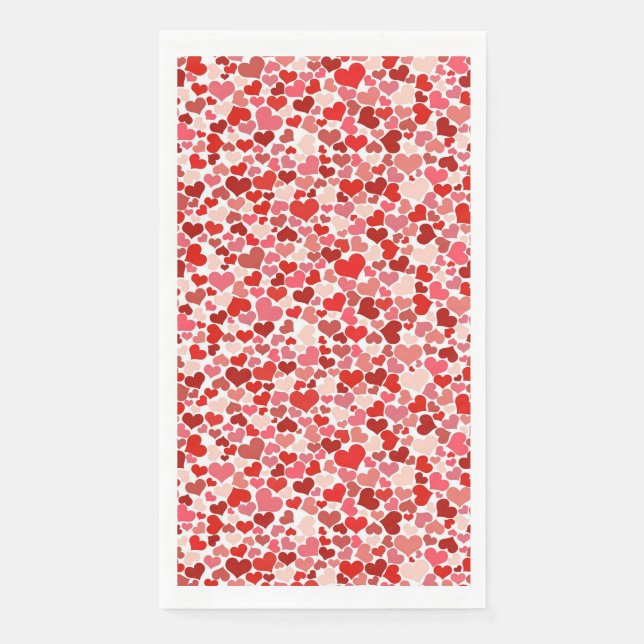 SERVIETTE EN PAPIER CONCEPTION DE COEURS DE PETITE TAILLE (Devant)