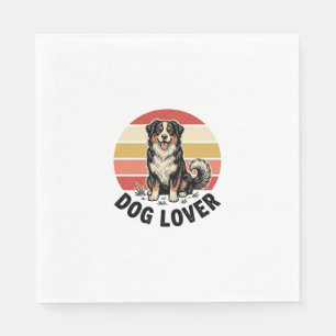 Serviette En Papier Conception de coucher de soleil de chien mignon gr