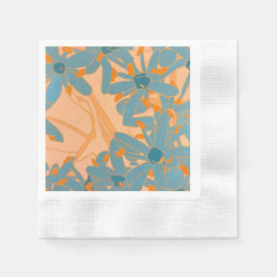 Serviette En Papier Conception de feuille contemporaine en pêche 