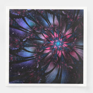 Serviette En Papier Conception de fleur fractale abstraite.