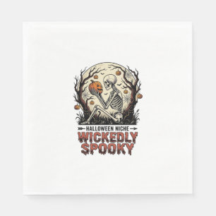 Serviette En Papier Conception de gravure vintage Halloween squelette 