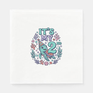 Serviette En Papier Conception de gravure vintage tortue de mer 2e ann