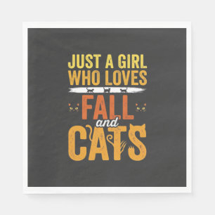 Serviette En Papier Conception de la fête des chats d'automne Hallowee