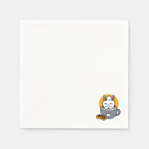 Serviette En Papier Conception de Mug de vacances avec Cosy Cat et Paw