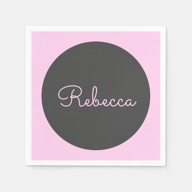 Serviette En Papier Conception de script rétro-moderne rose cool modif (Devant)