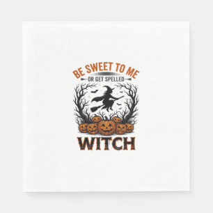 Serviette En Papier Conception de sorcière d'Halloween Sois doux ou so