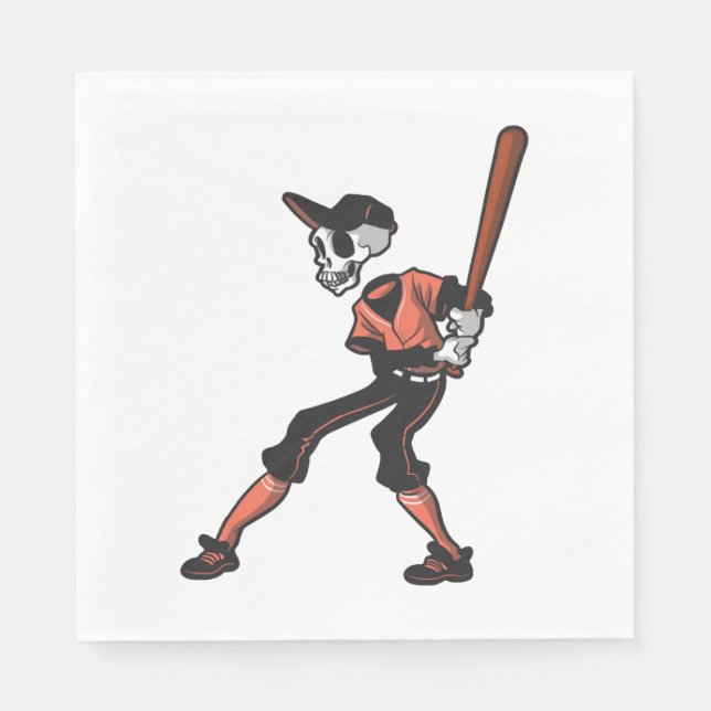 Serviette En Papier conception de squelette de baseball pour les joueu (Devant)