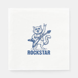 Serviette En Papier Conception de t-shirt avec gravure vintage de chat