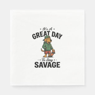 Serviette En Papier Conception de T-Shirt avec Gravure Vintage Savage 