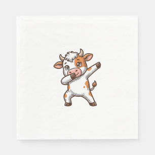 Serviette En Papier Conception de T-Shirt de gravure vintage de vache