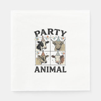 Serviette En Papier Conception de T-Shirt de gravure vintage de vache