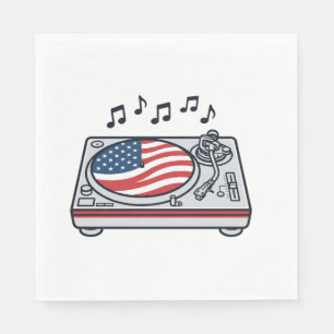 Serviette En Papier Conception de T-shirt vintage de musique de platin