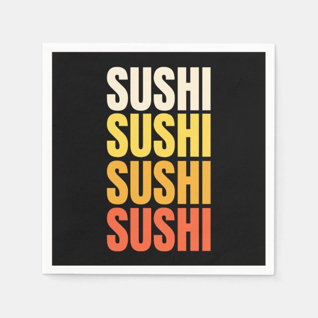 Serviette En Papier Conception de texte de Sushi (Devant)