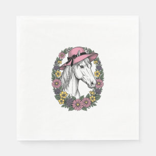 Serviette En Papier Conception de vecteur d'art de portrait de cheval 