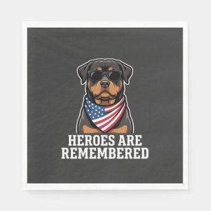 Serviette En Papier Conception de vecteur de chien héros Rottweiler pa