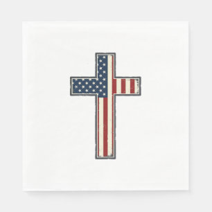 Serviette En Papier Conception de vecteur de croix patriotique en détr