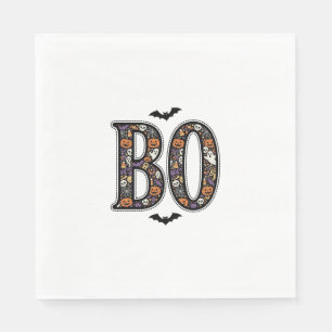 Serviette En Papier Conception de vecteur de doodle de Boo d'Halloween