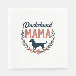 Serviette En Papier Conception de vecteur de maman teckel floral vinta