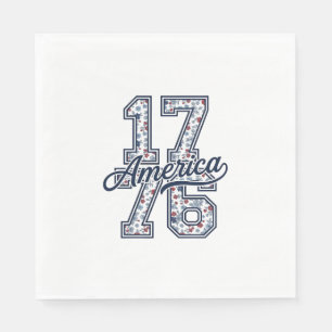 Serviette En Papier Conception de vecteur vintage patriotique floral a