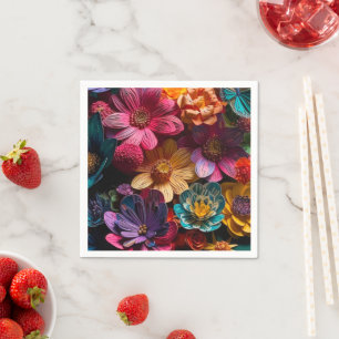 Serviette En Papier Conception des fleurs