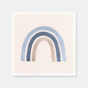 Serviette En Papier Conception du Boho bleu et arc-en-ciel de pêche