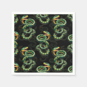Serviette En Papier Conception du Motif de serpent Arrière - plan noir