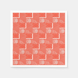 Serviette En Papier Conception moderne de corail chic