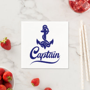 Serviette En Papier Conception nautique d'ancre de voilier capitaine