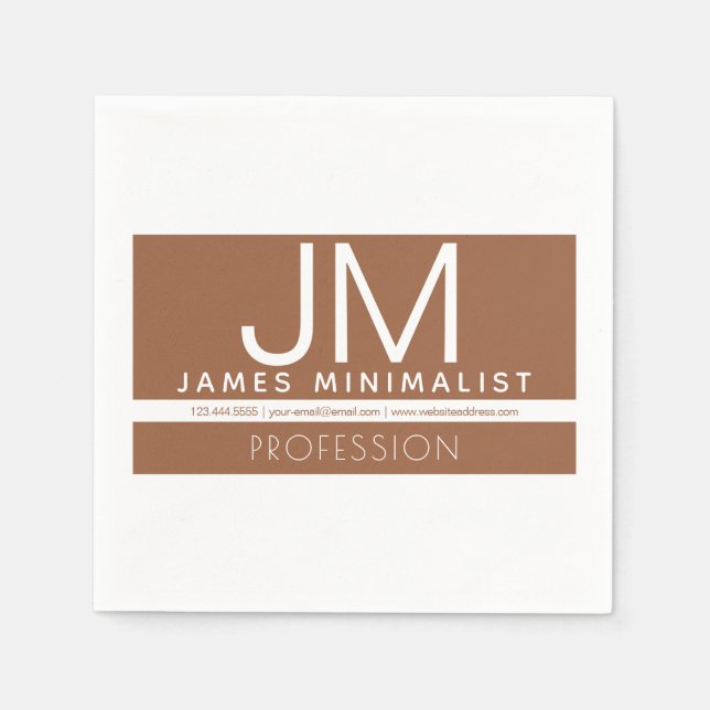 Serviette En Papier Conception professionnelle moderne et minimale | B (Devant)