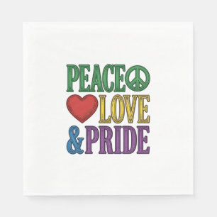 Serviette En Papier Conception vectorielle de gravure vintage Peace Lo