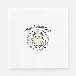 Serviette En Papier Conception Vintage Halloween Fantôme Vache Mignonn