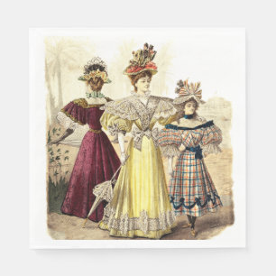 Serviette En Papier Conception Vintage Victorian Ladies