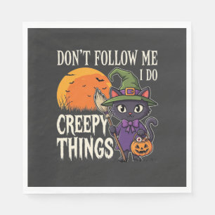 Serviette En Papier Conceptions de chat de sorcière d'Halloween de cho