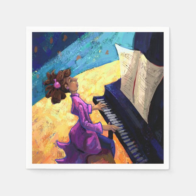 Serviette En Papier Concert de piano (Devant)