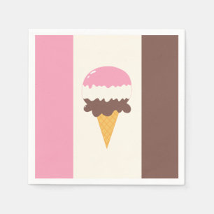 Serviette En Papier Cône de crème glacée napolitaine