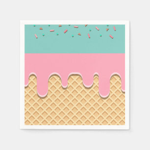 Serviette En Papier Cône de glace à la giclée de paillettes Fête