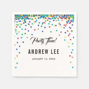 Serviette En Papier Confetti de couleur primaire saupoudrer la fête d'